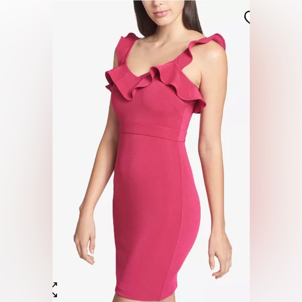 Flirty ruffles sweeten a GUESS dress
